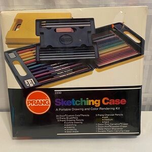Prang Sketching Case Portable Drawing and Color Rendering Kit Vintage NIP